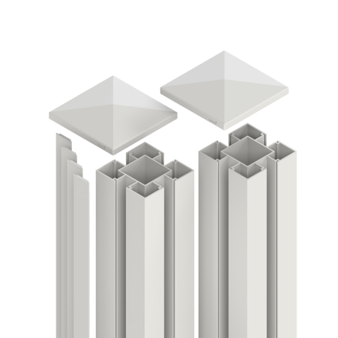 Aluminiumpfosten-Set Typ B 9x9x100 cm