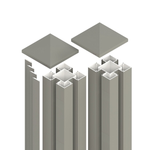 Aluminiumpfosten-Set Typ B 9x9x250 cm Grau
