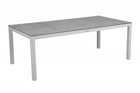 Brafab Belfort Loungetisch 140x70x50cm, Aluminium wei&szlig;