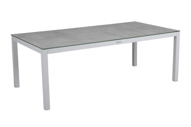 Brafab Belfort Loungetisch 140x70x50cm, Aluminium wei&szlig;