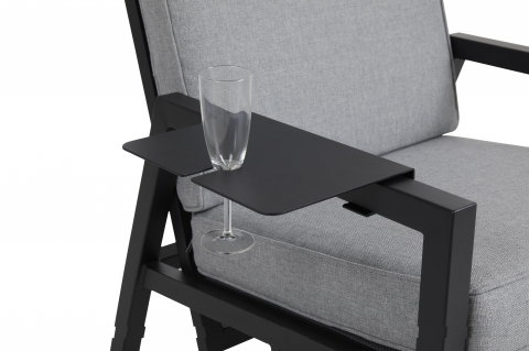 Brafab Belfort Tabletttisch Schwarz, Aluminium schwarz f&uuml;r Positionssessel