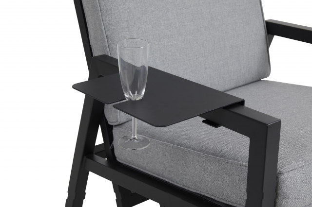 Brafab Belfort Tabletttisch Schwarz, Aluminium schwarz f&uuml;r Positionssessel