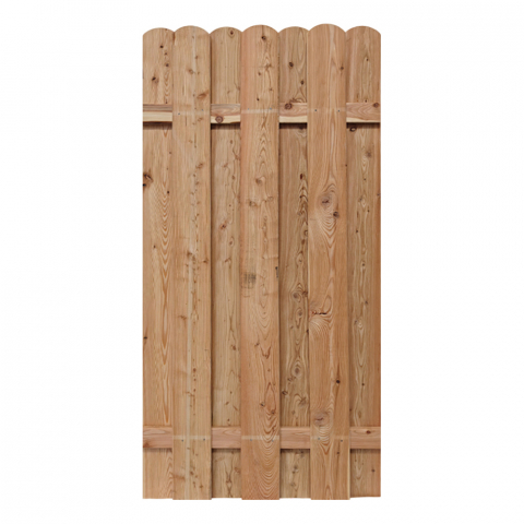 Bohlenzaun Rundkopf gerade L&auml;rche natur 90x180 cm