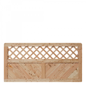 Massivzaun 180x90cm mit Gitter L&auml;rche natur