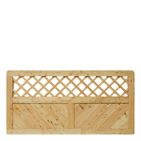 Massivzaun Privora 180x90cm mit Gitter L&auml;rche natur