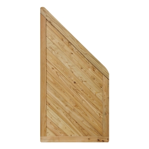 Massivzaun 90x180-90 cm geschlossen L&auml;rche natur