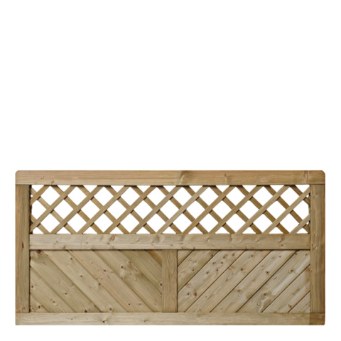 Massivzaun Marino 180x90cm mit Gitter Fichte druckimpr&auml;gniert