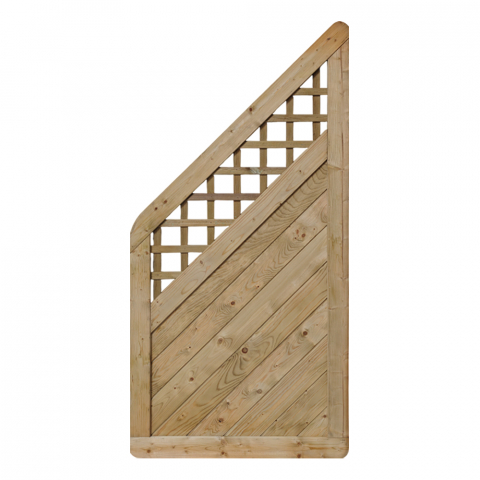 Massivzaun Marino 90x180-90cm mit Gitter Fichte druckimpr�gniert