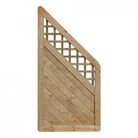 Massivzaun Marino 90x180-90cm mit Gitter Fichte druckimpr�gniert