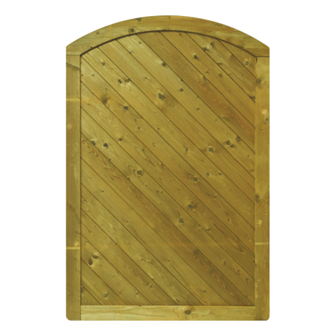 Massivzaun Piemont 120x180-160cm Rundbogen geschlossen aus Fichte druckimpr&auml;gniert