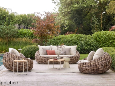 Apple Bee Cocoon-Condor Lounge-Gruppe Boucle cream ca. 496x260cm