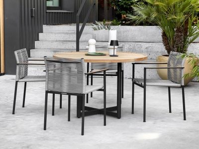 Apple Bee Jakarta Dining-Set 4 grey ca. 234x234cm