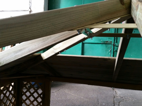 Pavillon Natalia 349x349cm Bausatz Fichte kdi gr�n mit Holzdach