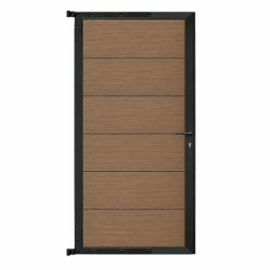 Elephant Mix and Match Zauntor Anthrazit 90x175cm, Bausatz, F&uuml;llung WPC Natural Dark Brown co-extrudiert BREIT
