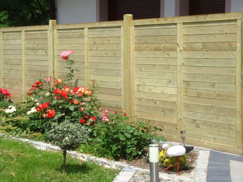 Massivzaun Toskana 90x180cm geschlossen Fichte kdi gr&uuml;n