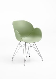 Niehoff Sushi Schalensessel Gestell verchromt, Sitzschale pastel green