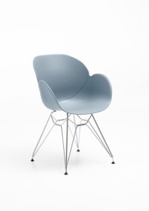 Niehoff Sushi Schalensessel Gestell verchromt, Sitzschale pastel blue
