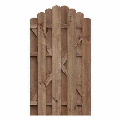 Einzeltor Boleo Kiefer kdi braun Rundbogen 100x180-160cm 51083 ohne Beschlag