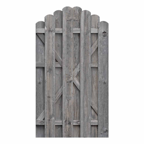 Einzeltor Boleo Rundbogen Kiefer kdi grau 100x180-160cm 51085