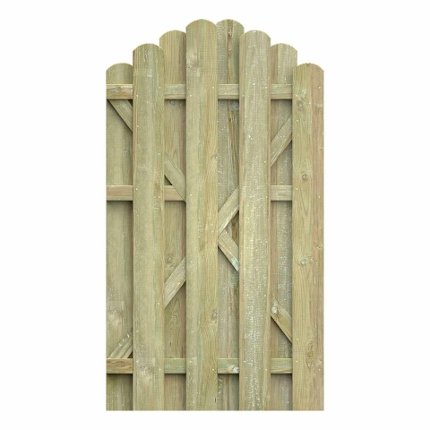 Einzeltor Boleo Rundbogen Kiefer kdi gr&uuml;n 100x180-160cm 51081 ohne Beschlag