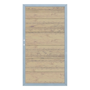 Design WPC Sand Zauntor 2442 Universalanschlag 98x180 cm Aluminium Rahmen