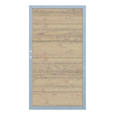 Design WPC Sand Zauntor 2442 Universalanschlag 98x180 cm Aluminium Rahmen
