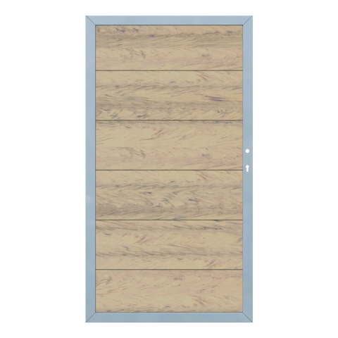 Design WPC Sand Zauntor 2442 Universalanschlag 98x180 cm Aluminium Rahmen
