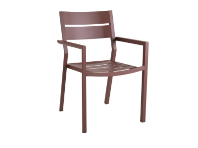 Brafab Delia Armlehnstuhl, Aluminium Zin Red, stapelbar