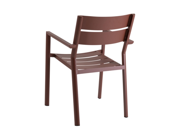 Brafab Delia Armlehnstuhl, Aluminium Zin Red, stapelbar