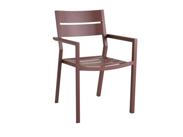 Brafab Delia Armlehnstuhl, Aluminium Zin Red, stapelbar