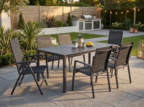 Sieger Salerno Gartenm&ouml;bel-Set Aluminium eisengrau