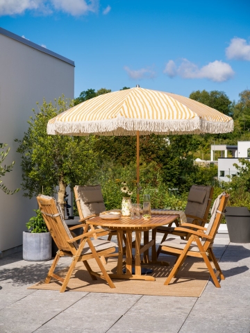 Brafab Melbourne Esstisch 190-240x100cm, Teakholz Natur