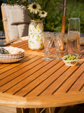 Brafab Melbourne Esstisch 190-240x100cm, Teakholz Natur