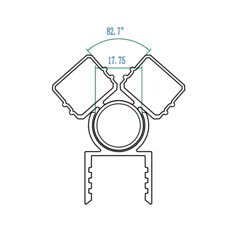Elephant drehbares Eckprofil Aluminium anthrazit f&uuml;r Modular Pfosten