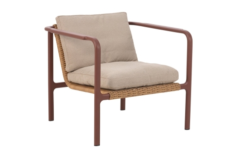Brafab Motty Sessel Zin Red-Teddy Beige, inkl. Kissen