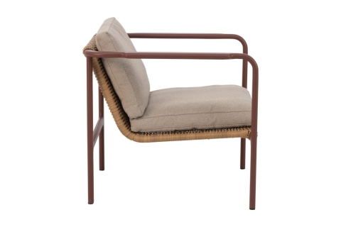 Brafab Motty Sessel Zin Red-Teddy Beige, inkl. Kissen