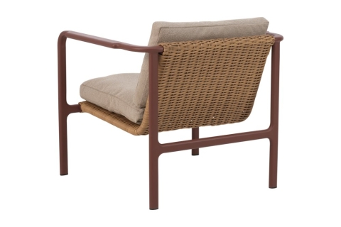 Brafab Motty Sessel Zin Red-Teddy Beige, inkl. Kissen
