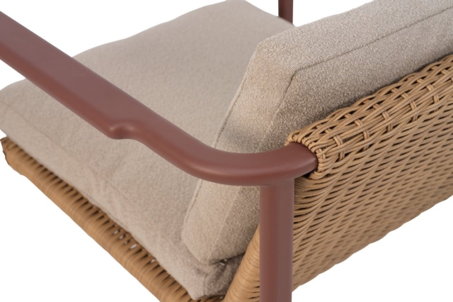 Brafab Motty Sessel Zin Red-Teddy Beige, inkl. Kissen