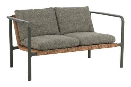 Brafab Motty 2-Sitzer Sofa, Nordic Green-Teddy Verde, inkl. Kissen 140 cm x 76 cm x 75 cm