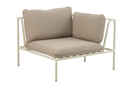 Brafab Collier Lounge Eckmodul 95x95cm, Pearl White-Teddy Beige, inkl. Kissen