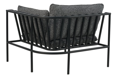 Brafab Collier Eckmodul 95x95x79cm, Schwarz-Teddy Ant, inkl. Kissen