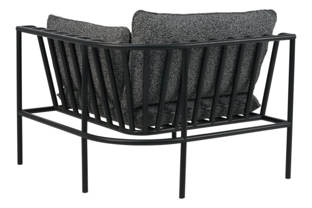 Brafab Collier Eckmodul 95x95x79cm, Schwarz-Teddy Ant, inkl. Kissen