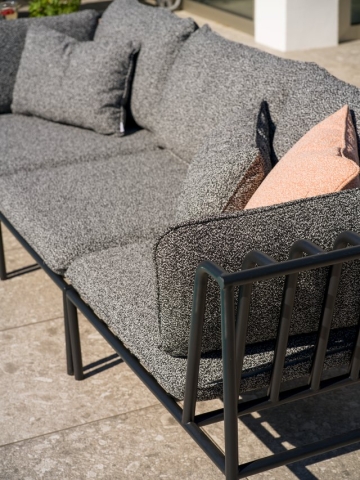 Brafab Collier Eckmodul 95x95x79cm, Schwarz-Teddy Ant, inkl. Kissen