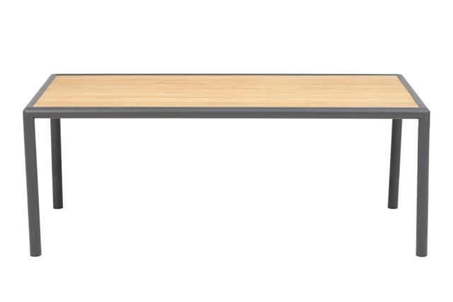 Brafab Gordon Couchtisch 140x65x55cm Aluminium-Teakholz, Antrazit-Natur