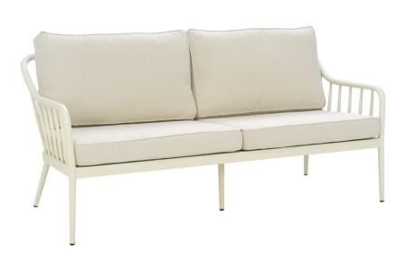 Brafab Coleville 2,5-Sitzer Sofa 182x81x87cm Aluminium-Textilene, Pearl White-Dot Beige