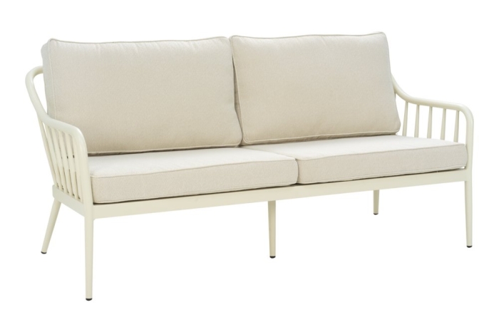 Brafab Coleville 2,5-Sitzer Sofa 182x81x87cm Aluminium-Textilene, Pearl White-Dot Beige