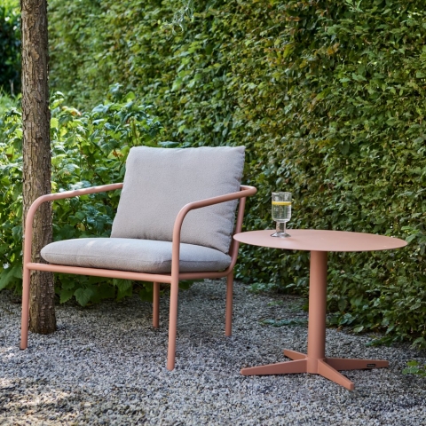Brafab Bendt Sessel, Peach-Teddy Beige, inkl. Kissen