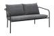 Brafab Bendt 2-Sitzer Sofa 138x72x77cm, Schwarz-Teddy Ant inkl. Kissen