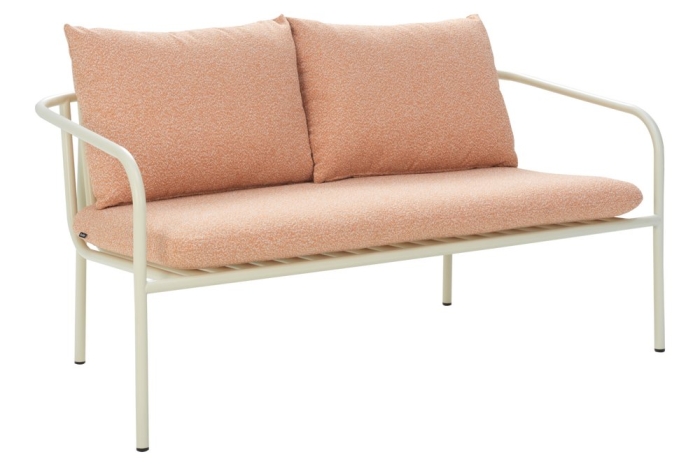 Brafab Bendt 2-Sitzer Sofa 138x72x77cm, Pearl White-Teddy Orange, inkl. Kissen