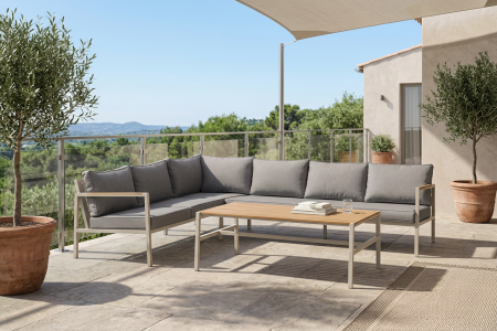 Brafab Cap Ecklounge Set Large, 214x279cm inkl. Tisch, Light Grey-Grau